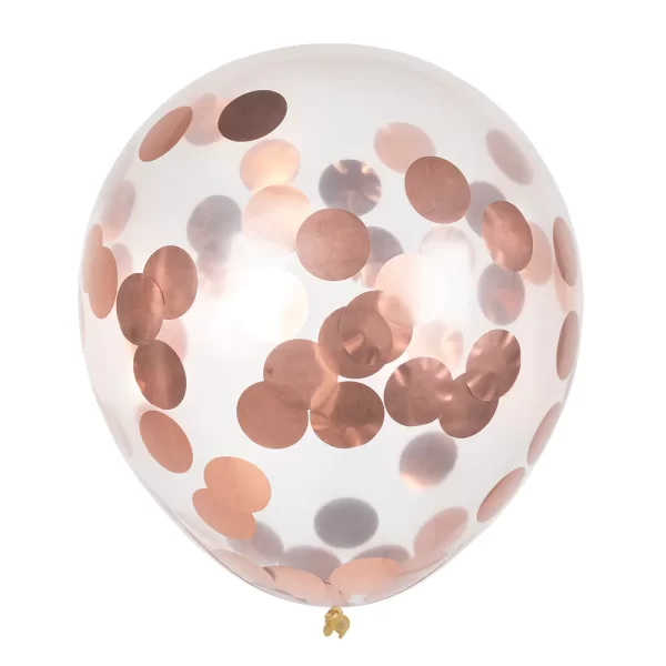 ballons confettis rose gold