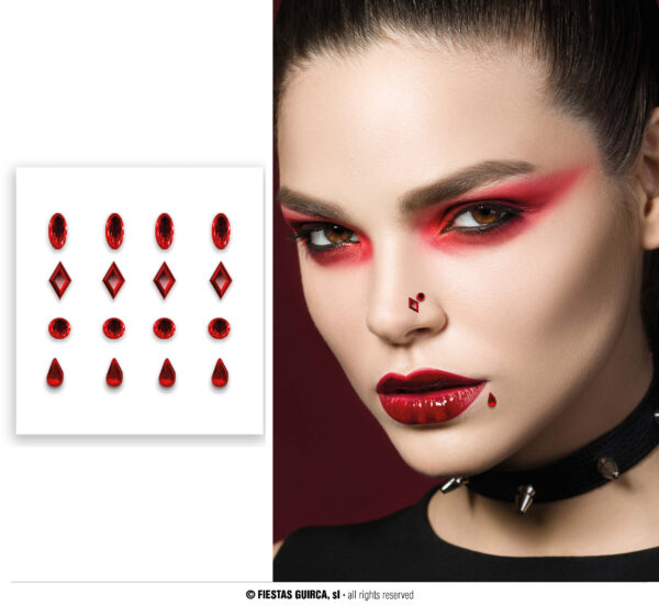 bijoux visage piercing rouge