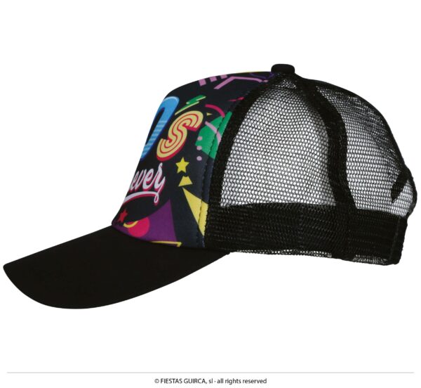 casquette 80's forever noire et fluo