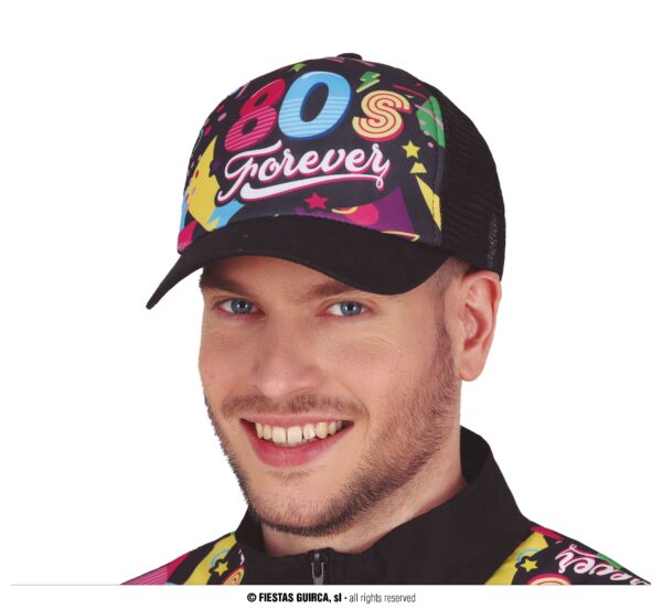 casquette 80's forever noire et fluo