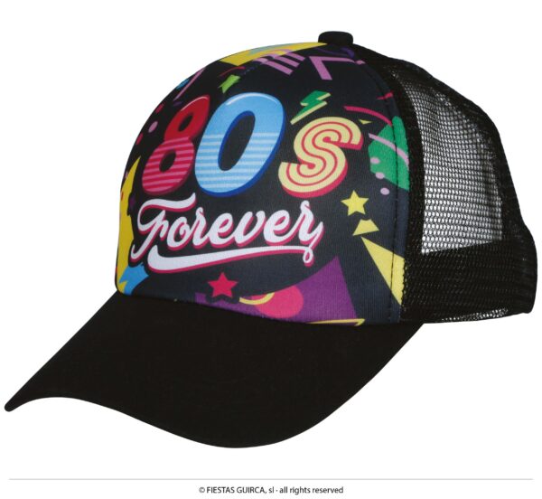 casquette 80's forever noire et fluo