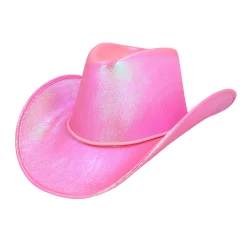 chapeau cow-boy rose irisé