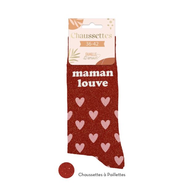 chaussettes pailletées maman louve