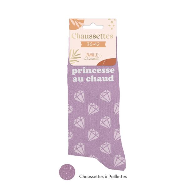 chaussettes pailletées princesse au chaud