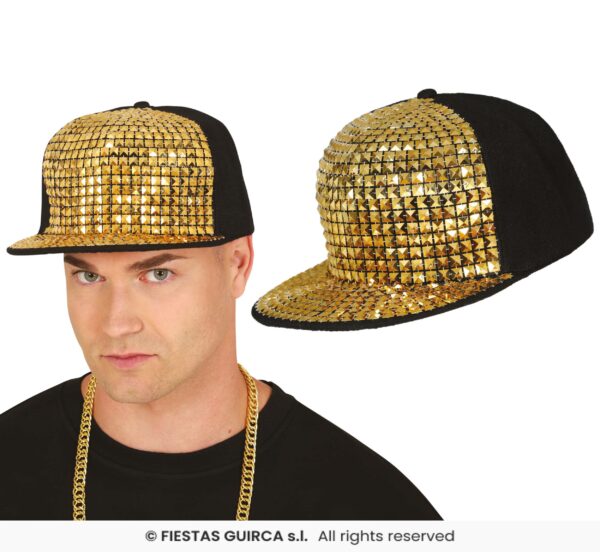 casquette rap noir or