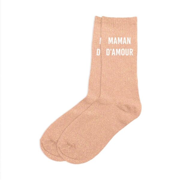 chaussettes pailletées maman d'amour