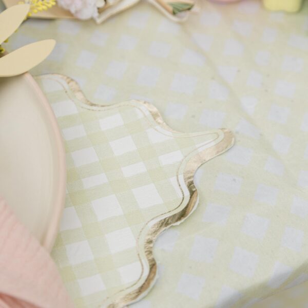 serviettes vichy pastel