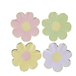 assiettes fleurs pastel