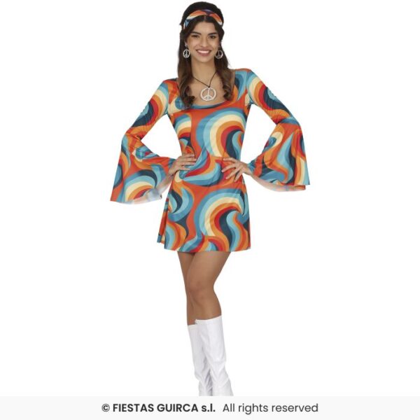 déguisement robe rond 70's