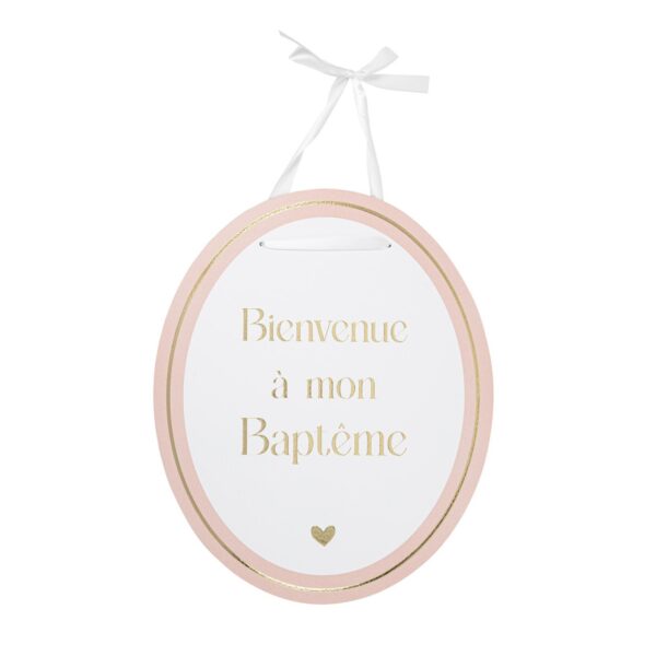 panneau baptême rose