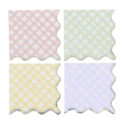 serviettes vichy pastel