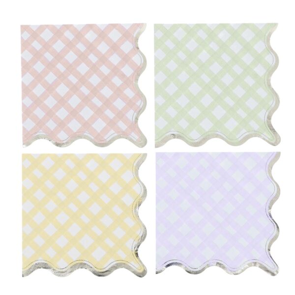 serviettes vichy pastel